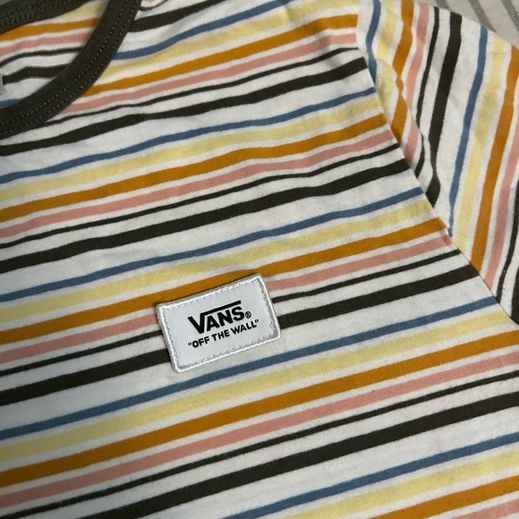 VANS striped crop top muted colors boho skater - Picture 3 of 4
